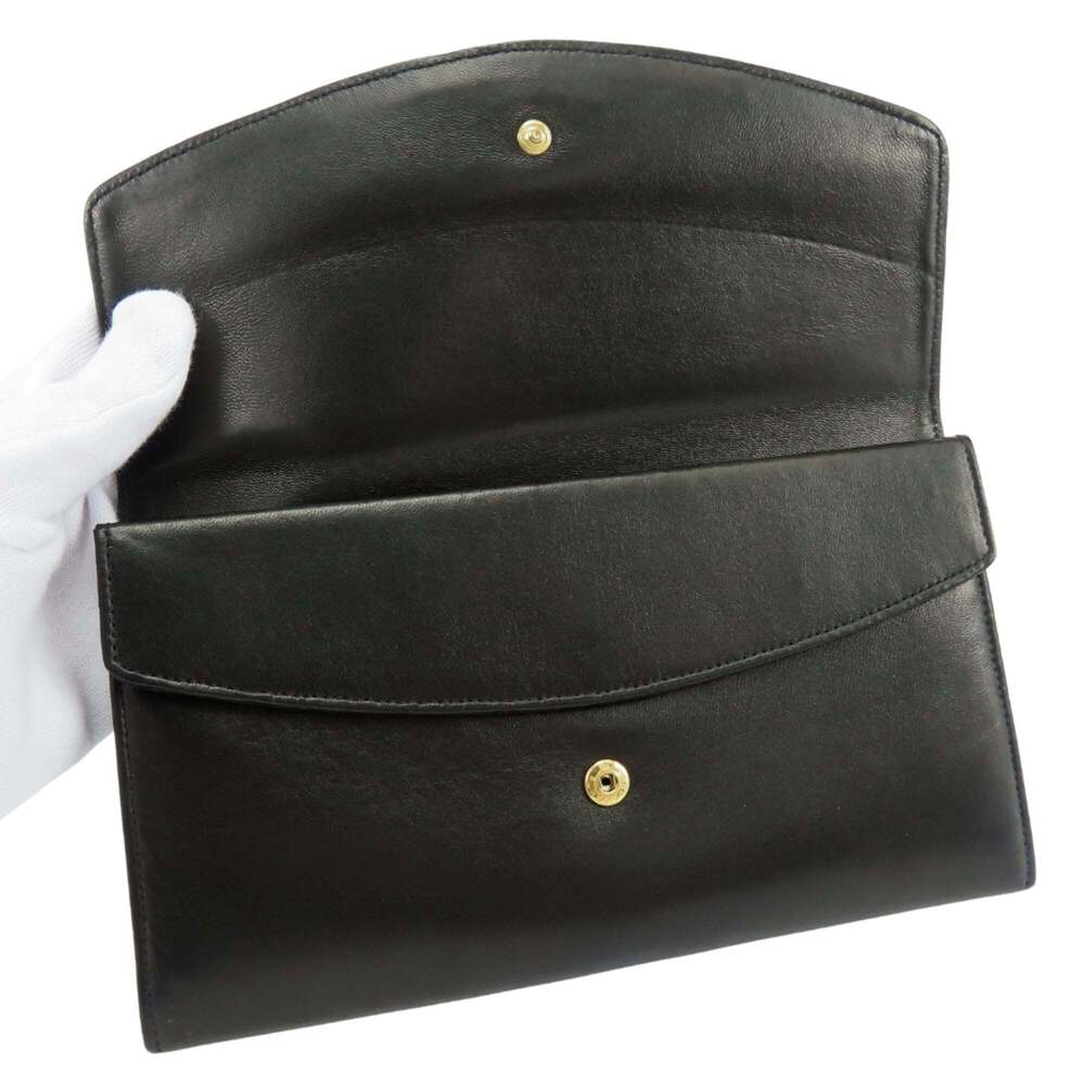 CHANEL Black Lambskin Leather Logo Wallet - Picture 11 of 16